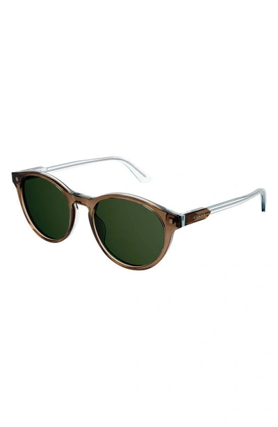 Shop Gucci 52mm Round Sunglasses In Brown