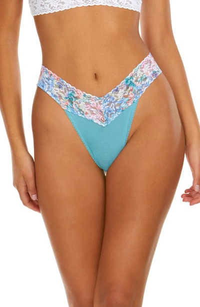 Shop Hanky Panky Original Rise Thong In Mineral Blue / Alice