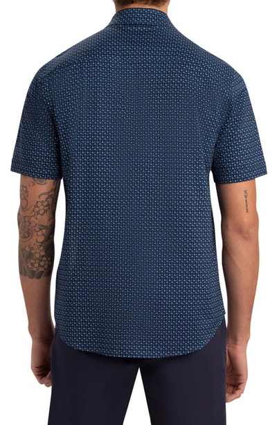 Shop Bugatchi Ooohcotton® Print Short Sleeve Button-up Shirt In Navy