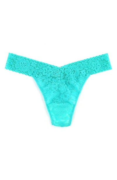 Shop Hanky Panky Daily Lace Original Rise Thong In Mermaid Tail Green