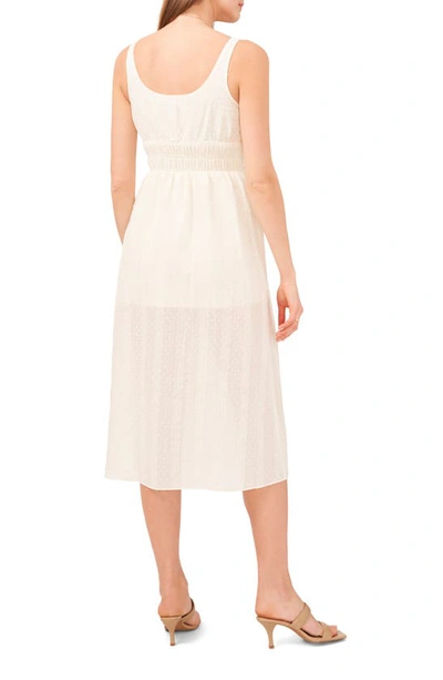 Shop 1.state Smocked Waist Cotton Midi Dress In Ivory White