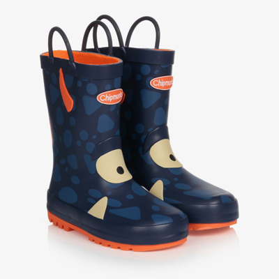 Shop Chipmunks Boys Blue Monster Rain Boots