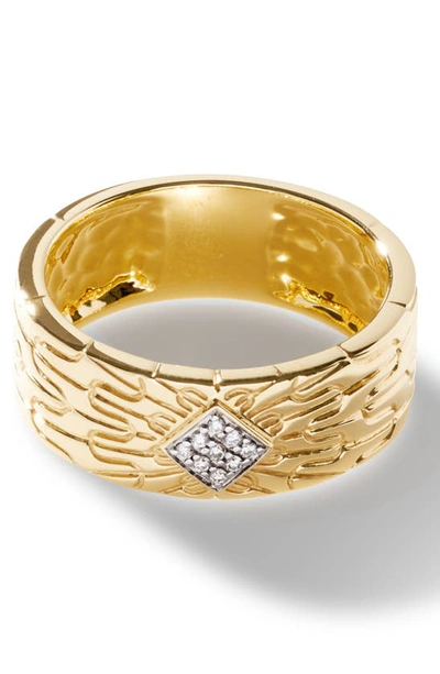Shop John Hardy Classic Chain Pavé Diamond Band Ring In Gold 18k