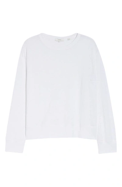 Shop Vince Linen Pullover Top In Optic White