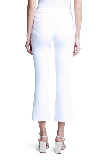 Shop L Agence Flare Leg Ankle Pants In Blanc
