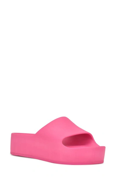 Shop Nine West Pool Platform Slide Sandal In Pink