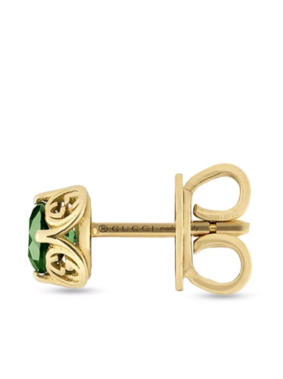 Shop Gucci 18kt Yellow Gold Interlocking G Stud Earrings
