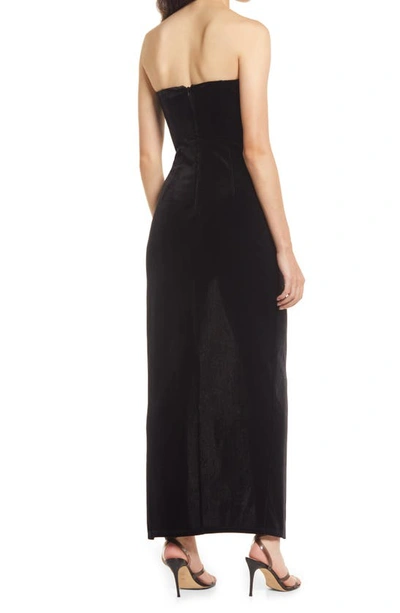 Shop Lulus My Dream Come True Velvet Strapless Dress In Black