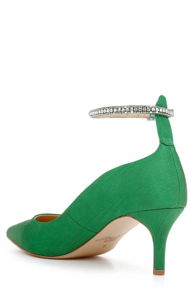 Shop Jewel Badgley Mischka Jamila Pointed Toe Pump In Green Ribbon