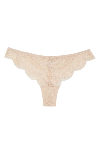 Shop Simone Perele Karma Lace Tanga In Peau Rose