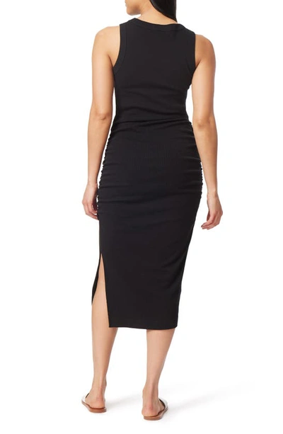 Shop C&c California Frances Cotton Blend Rib Body-con Dress In Black Night