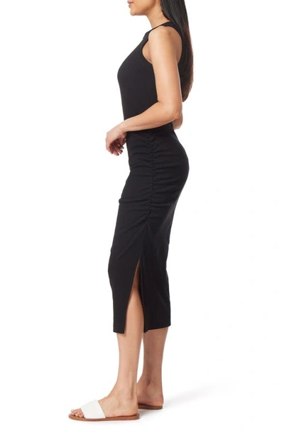 Shop C&c California Frances Cotton Blend Rib Body-con Dress In Black Night