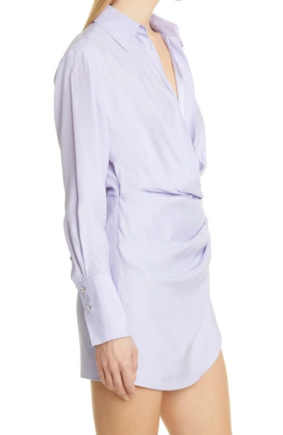 Shop Gauge81 Naha Long Sleeve Silk Shirtdress In Lilac