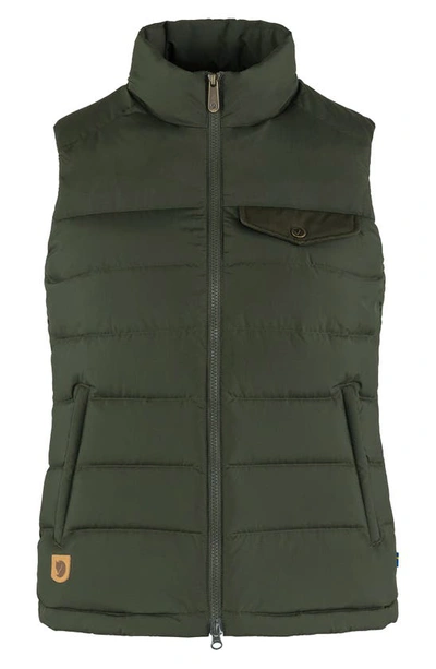 Fjall Raven Greenland Water Repellent Down Liner Vest In Deep Forest