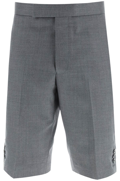 Shop Thom Browne Super 120s Wool Shorts In Grey