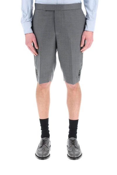 Shop Thom Browne Super 120s Wool Shorts In Grey