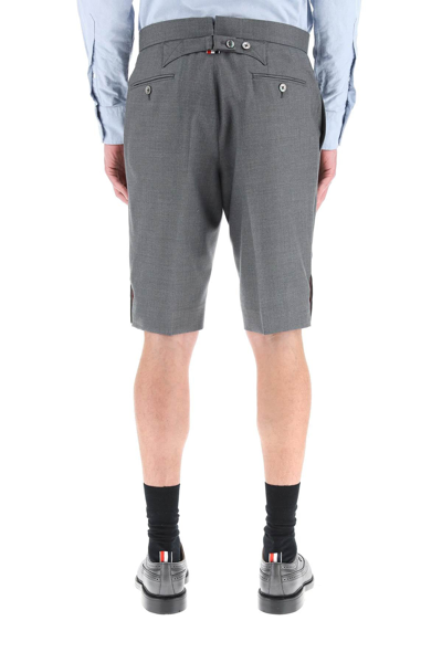 Shop Thom Browne Super 120s Wool Shorts In Grey