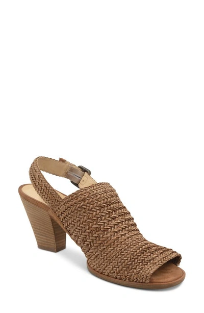 Shop Paul Green Lovely Woven Leather Sandal In Sisal Cuoio Woven Combo