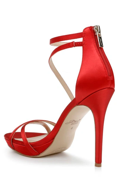 Shop Jewel Badgley Mischka Galen Strappy Platform Sandal In Red Satin