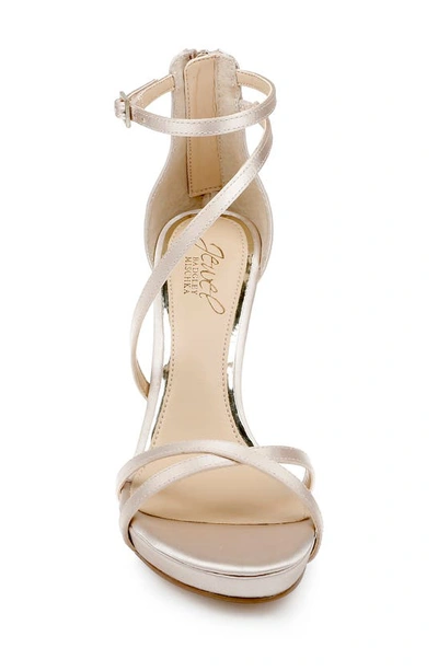 Shop Jewel Badgley Mischka Galen Strappy Platform Sandal In Champagne Satin