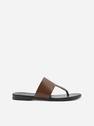 Shop Loewe X Paulas Ibiza Leather Sandals In Tan