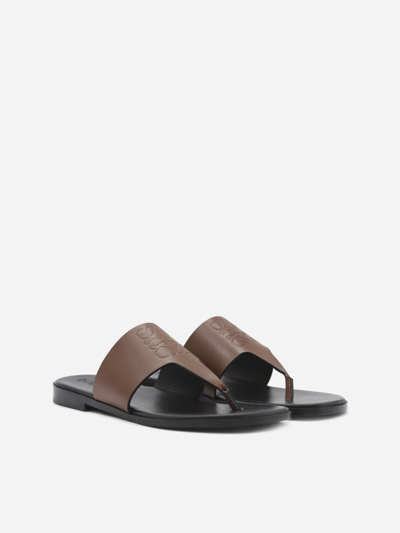 Shop Loewe X Paulas Ibiza Leather Sandals In Tan