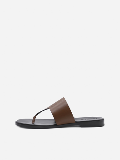 Shop Loewe X Paulas Ibiza Leather Sandals In Tan