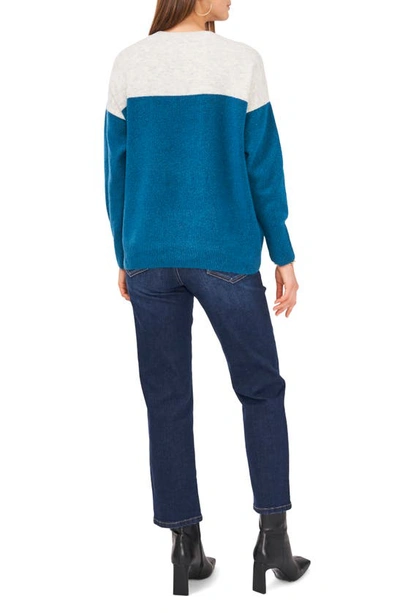Shop Vince Camuto Extend Shoulder Colorblock Sweater In Blueberry
