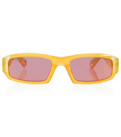 Shop Jacquemus Altù Rectangular Sunglasses In Orange