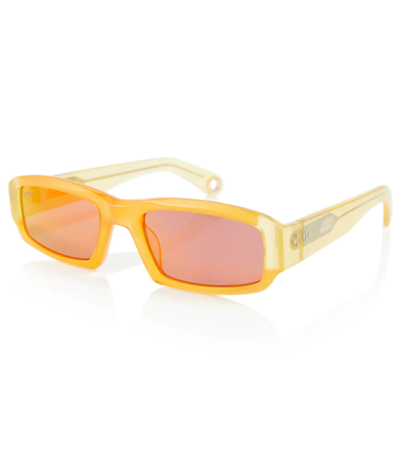 Shop Jacquemus Altù Rectangular Sunglasses In Orange