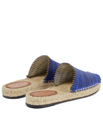Shop Alaïa Vienne Suede Espadrille Flat Sandals In Blue