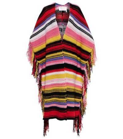 Shop Chloé Cashmere And Wool Shawl In Multicoloured