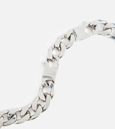 Shop Balenciaga Bb 2.0 Embellished Necklace In Silver/crystal