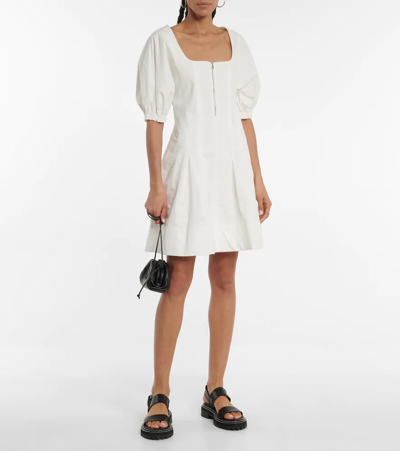 Shop Proenza Schouler White Label Cotton And Linen Minidress In Off White