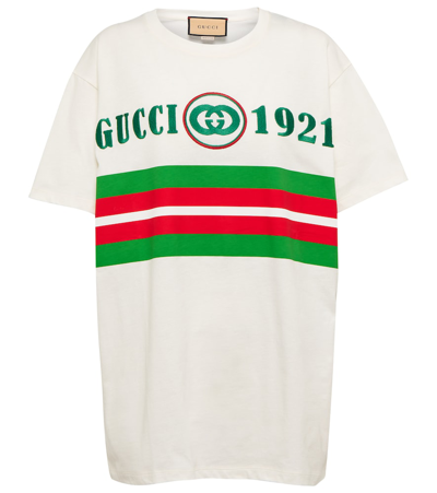 Gucci Logo-embroidered Cotton-jersey T-shirt In Sunlight/green/mul |  ModeSens