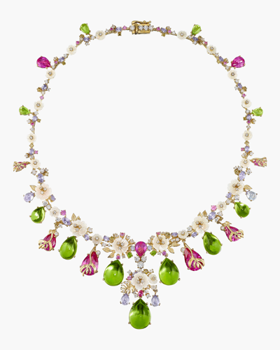 Shop Anabela Chan Peridot Paradise Necklace | Diamonds/gemstones/sterling Silver In Emerald/fuchsia