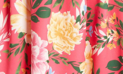 Vince Camuto Petite Floral-print Fit & Flare Dress In Pink