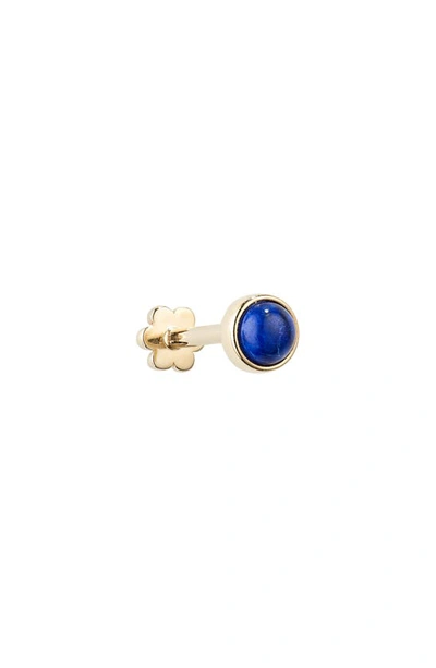 Shop Maria Tash Lapis Lazuli Threaded Single Stud Earring In Yellow