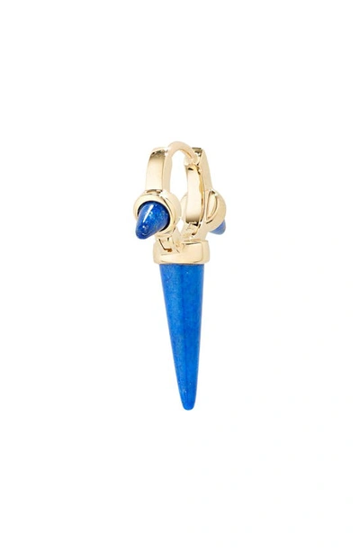 Shop Maria Tash Lapis Lazuli Triple Long Spike Hoop Earring In Yellow