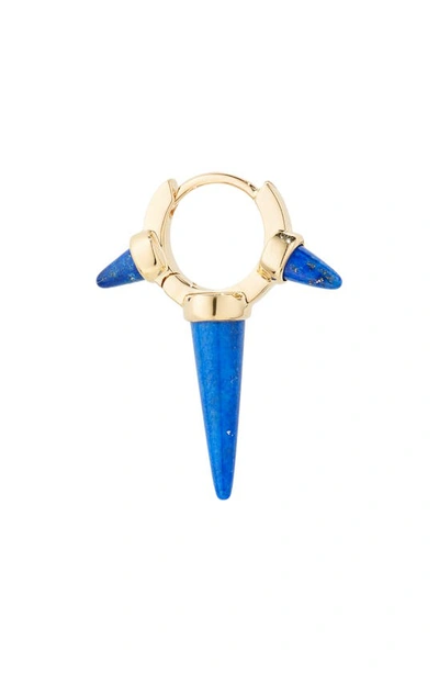 Shop Maria Tash Lapis Lazuli Triple Long Spike Hoop Earring In Yellow