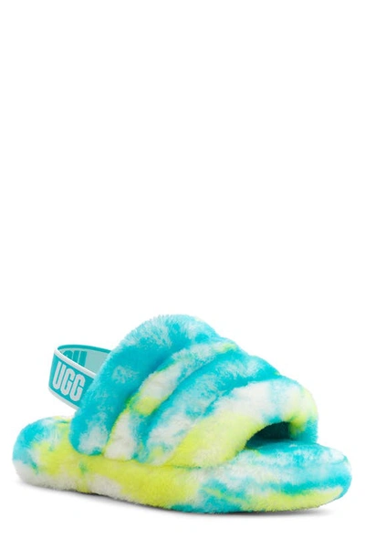 Shop Ugg Fluff Yeah Slide In Oasis Blue / Sulphur