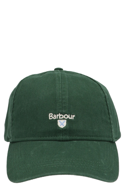 Shop Barbour Logo Embroidered Baseball Cap In Green