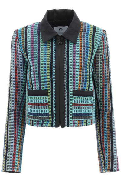 Shop Marine Serre Terry Kitchen Towels Zipped Fitted Jacket In Multi