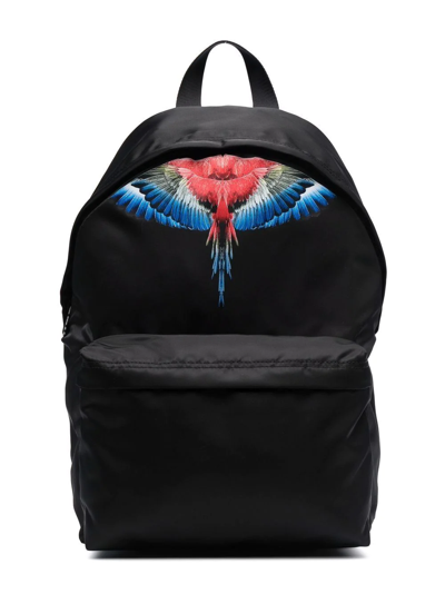 Shop Marcelo Burlon County Of Milan Graphic-print Zip-up Backpack In 黑色