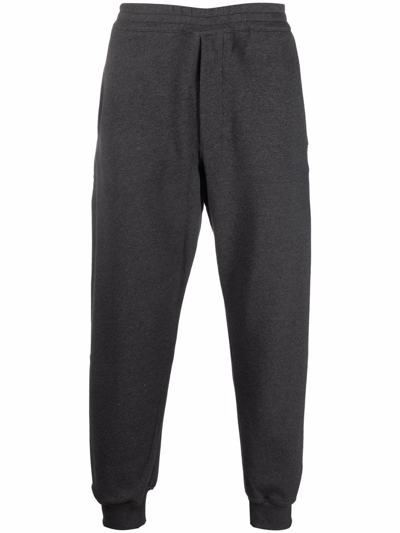 Shop Alexander Mcqueen Tapered Cotton Track Pants In Grey
