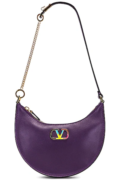 Valentino Mini Vlogo Signature Hobo Bag In Violet