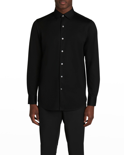 Shop Bugatchi Men's Ooohcotton Tech Solid Sport Shirt In Black