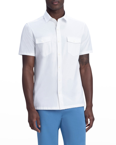 Shop Bugatchi Men's Ooohcotton 2-pocket Sport Shirt In White