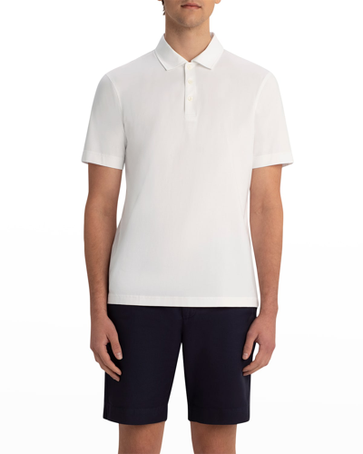 Shop Bugatchi Men's Ooohcotton Tech Solid Polo Shirt In White