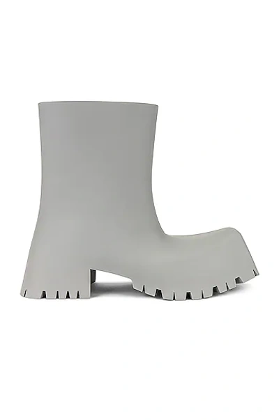 Shop Balenciaga Trooper Rubber Boot In  Grey
